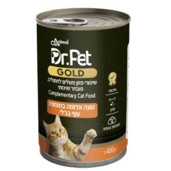 דר פט גולד שימור לחתול טונה אדומה ועוף בג'לי 400 גרם