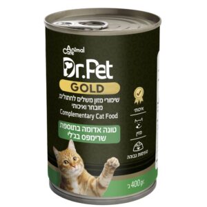 דר פט גולד שימור לחתול טונה אדומה ושרימפס בג'לי 400 גרם