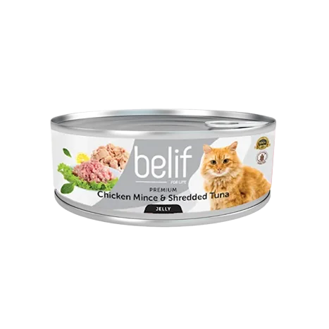 Belif מעדן עוף טחון וטונה בג׳לי 80 גרם לחתול Belif מעדן עוף טחון וטונה בג׳לי 80 גרם לחתול