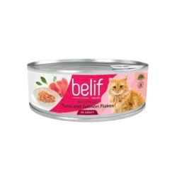 Belif מעדן טונה ופתיתי סלמון ברוטב 80 גרם לחתול