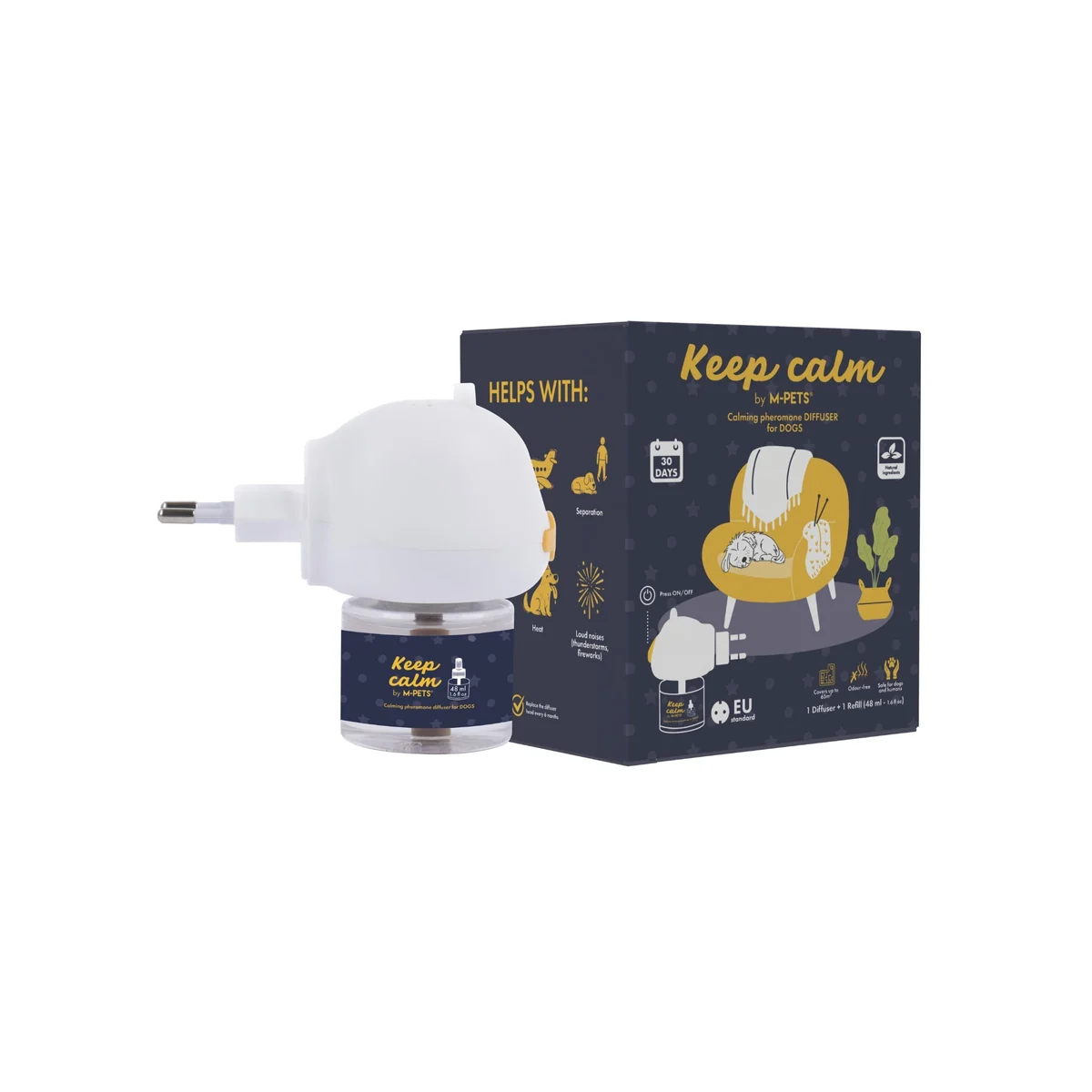 אמ-פטס Keep Calm דיפיוזר פרומונים מרגיע לכלבים 48 מ״ל M-PETS אמ-פטס Keep Calm דיפיוזר פרומונים מרגיע לכלבים 48 מ״ל M-PETS