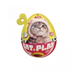 ביצת הפתעה Eat & Play לחתול חטיף וצעצוע 35 גרם