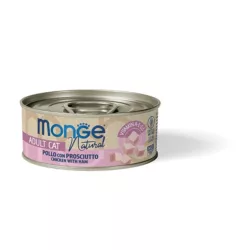 פחית מונג נאטורל עוף ושינקן לחתול בוגר 80 גרם Monge