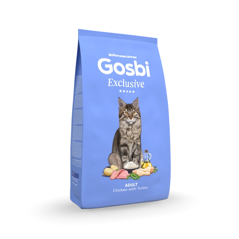 gosbi-7313-1-8436566805674 גוסבי אקסלוסיב חתול בוגר עוף והודו 400 גרם