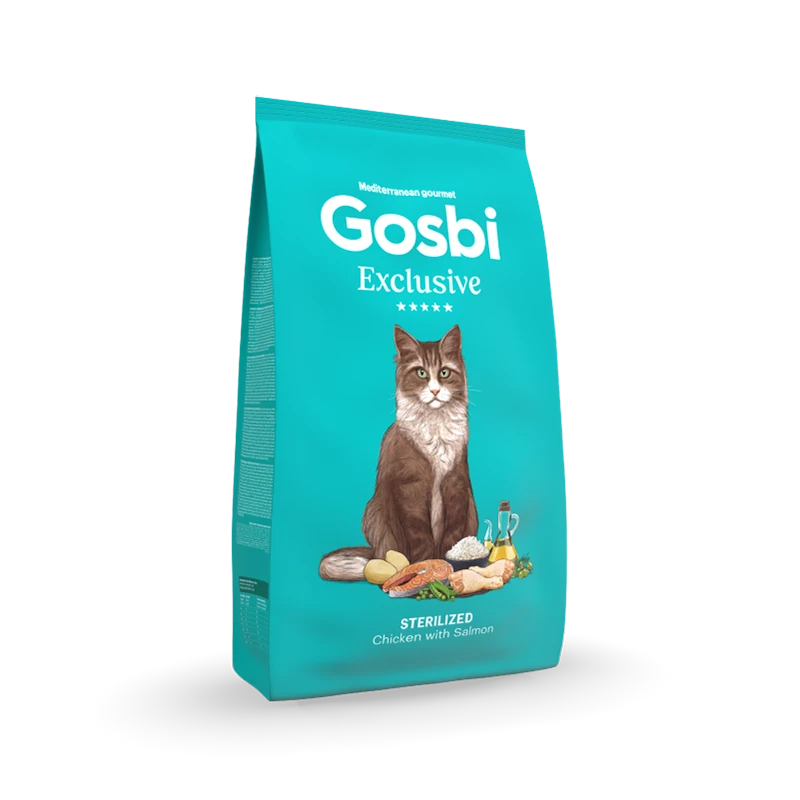 gosbi-7317-8436566805728 גוסבי אקסלוסיב סטרילייז לחתול עוף וסלמון 6 ק״ג