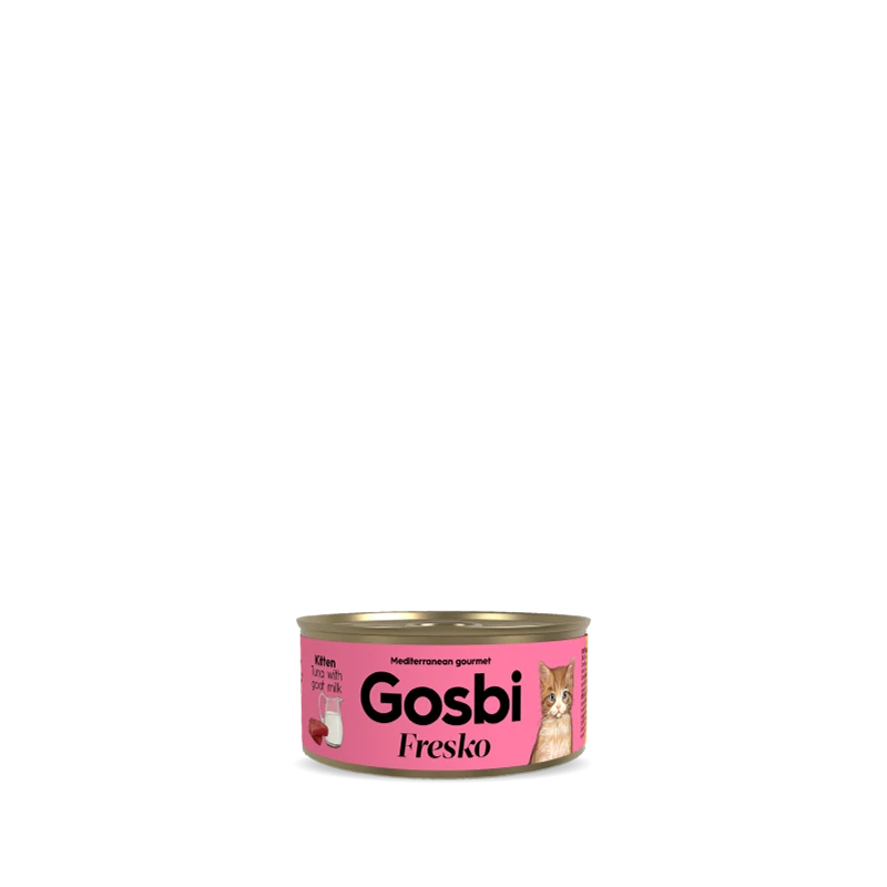 gosbi-7368-2-8436566810722-1 גוסבי פרסקו גורי חתולים טונה וחלב עיזים 70 גרם