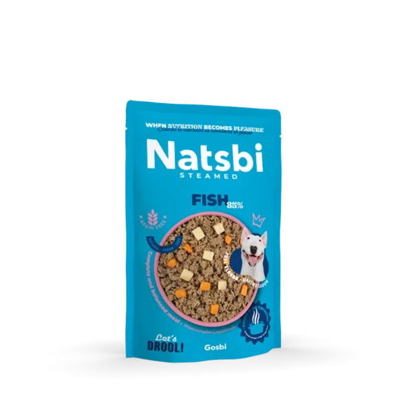 נטסבי דגים – מזון טבעי מאודה לכלבים 200 גרם Natsbi